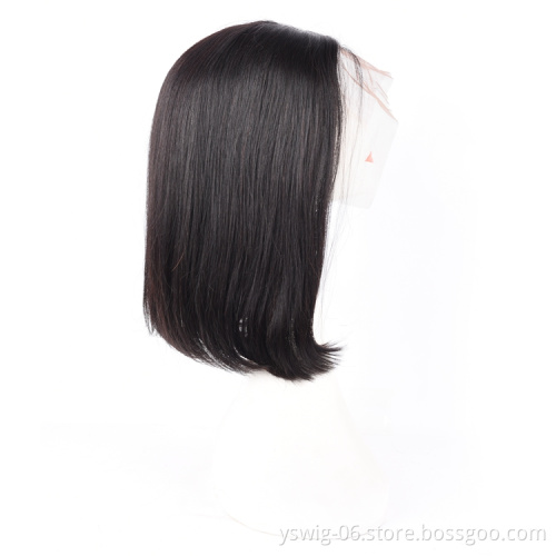 Wholesale Price Gluess Short Hair Straight Brazilian Human Hair 4*4 13*4 Lace Front Bob Wigs Pixie Cut